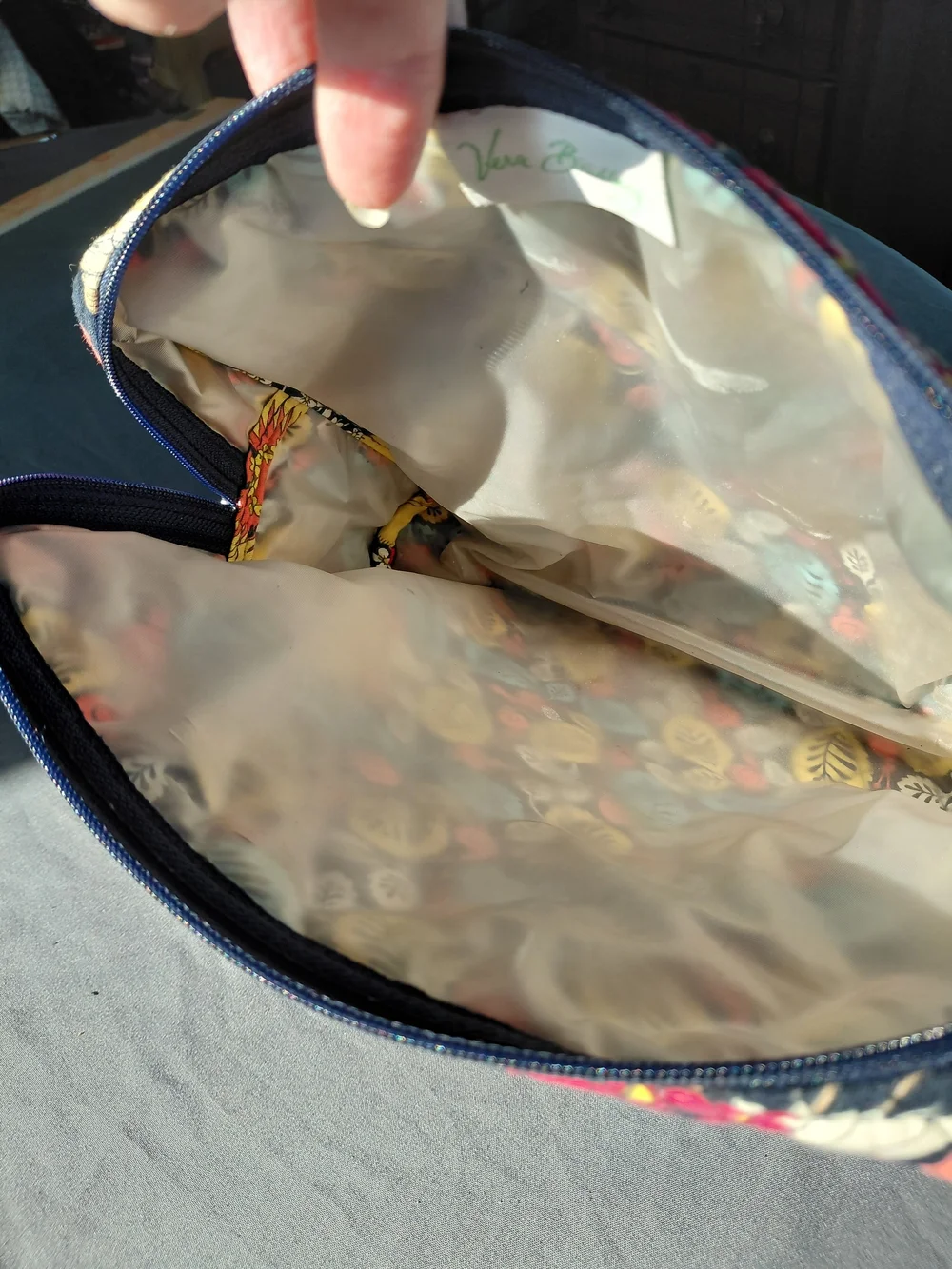 Quilted Floral Makeup Bag in Multi-Color Retired Happy Snails Print